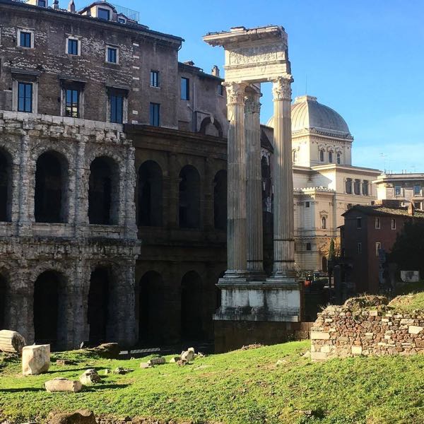 The Roman ruins inside the Jewish Ghetto