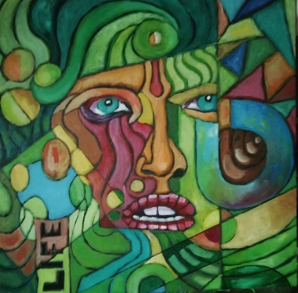 Ennio Bastiani Life, 2021, cm 50x49.5, acrilico su tavola
