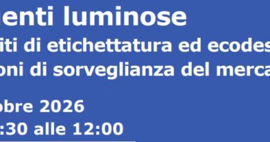 Sorgenti luminose requisiti di etichettatura ed ecodesign,   le azioni di sorveglianza del mercato, il 23 ottobrearriva il webinar della Camera di commercio e di Unioncamere Lombardia 